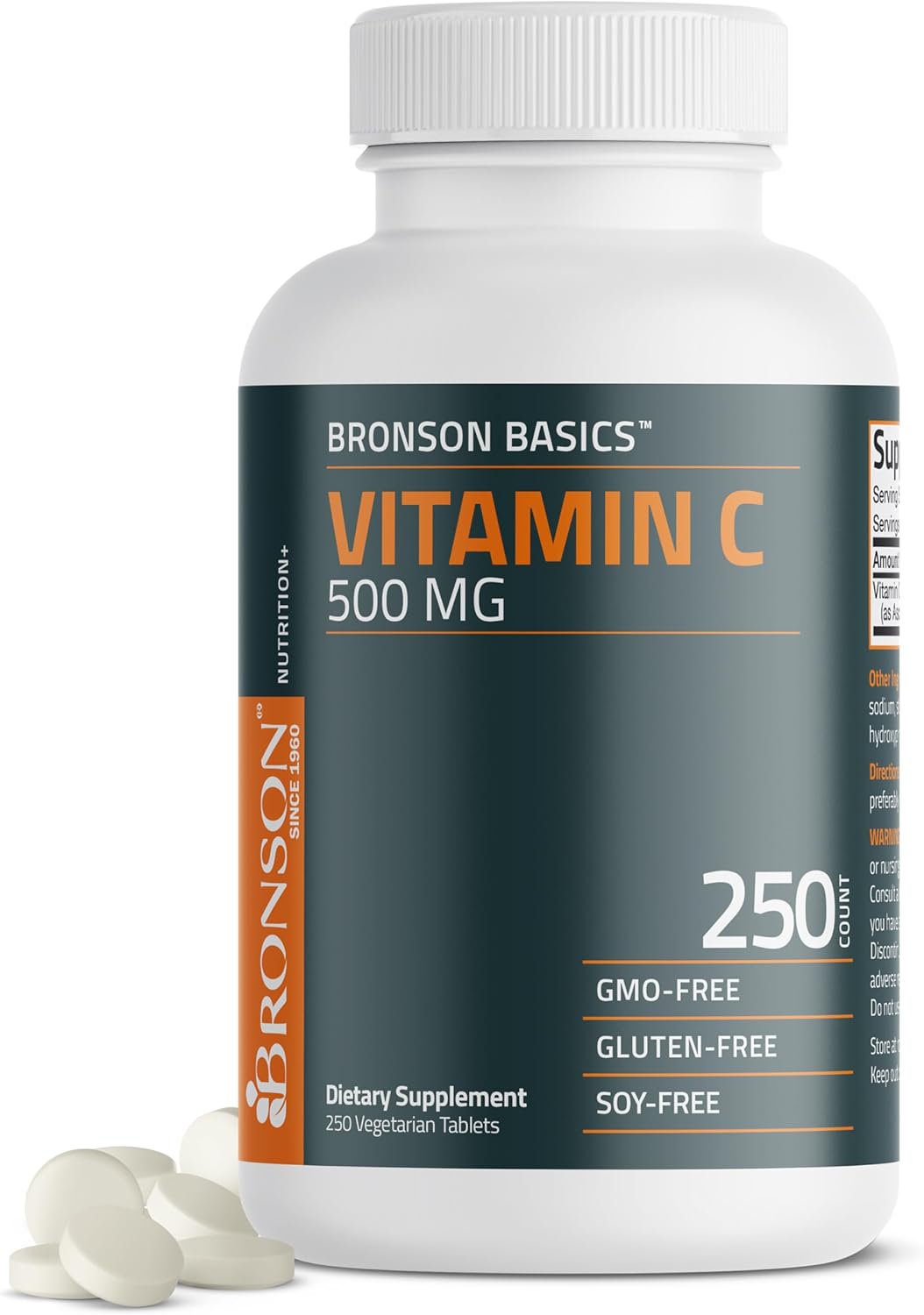 Bronson Vitamin C 500 mg – Immune Support & Antioxidant – Non-GMO Vegetarian Tablets, 100 Count - görsel 9