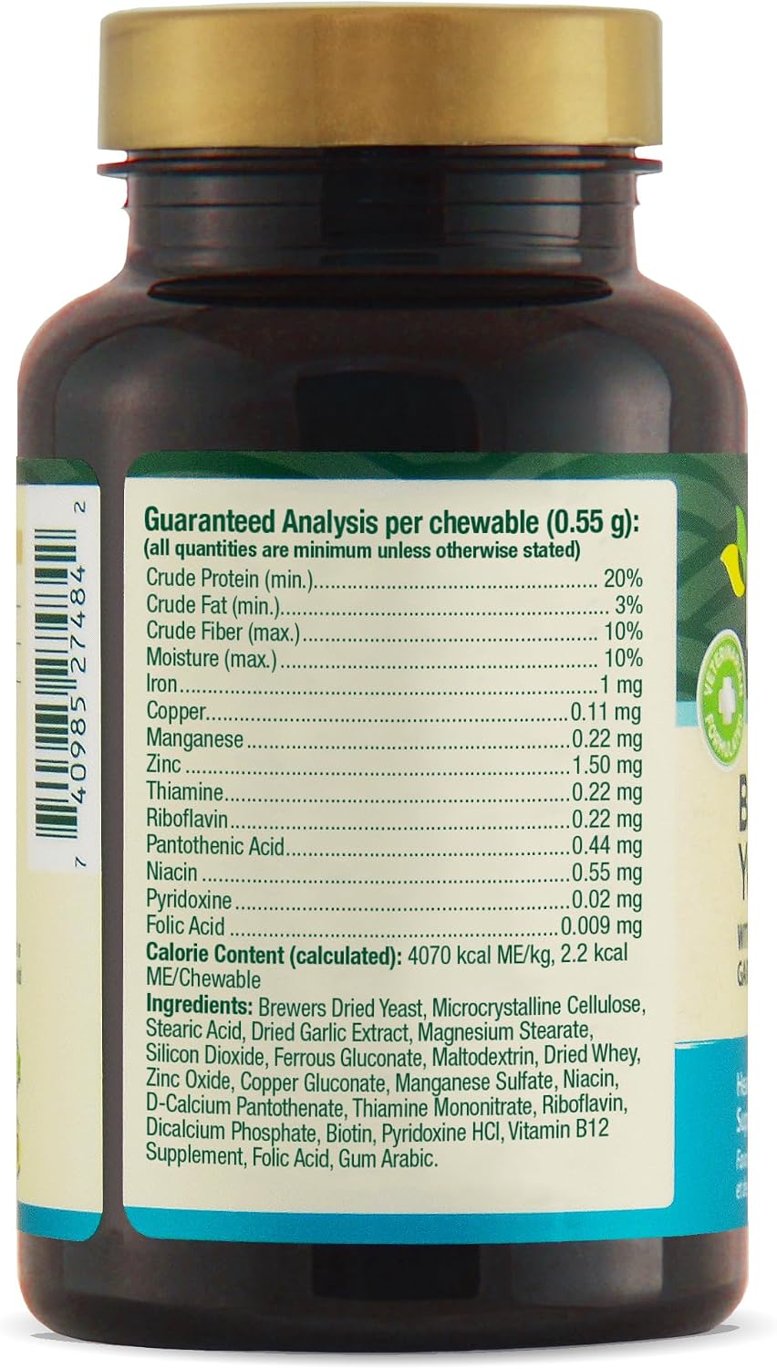 PetNC Natural Care Brewers Yeast Dog Skin and Coat Supplement, 250 Chewables - görsel 6