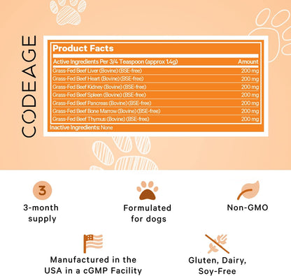 Happy Healthy Organs & Glands Supplement for Dogs - Freeze-Dried Raw Grass-Fed Beef Multi-Organ, 85 g