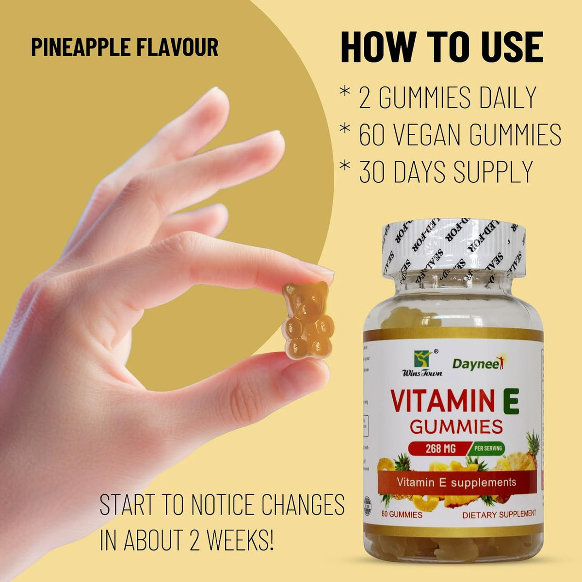 Wins Town Vitamin E Gummies 268mg (400IU), Vegan, 60 Gummies - görsel 5