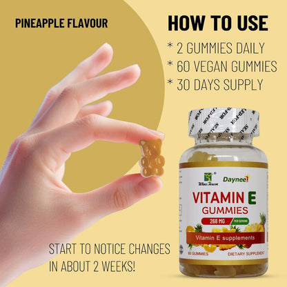 Wins Town Vitamin E Gummies 268mg (400IU), Vegan, 60 Gummies