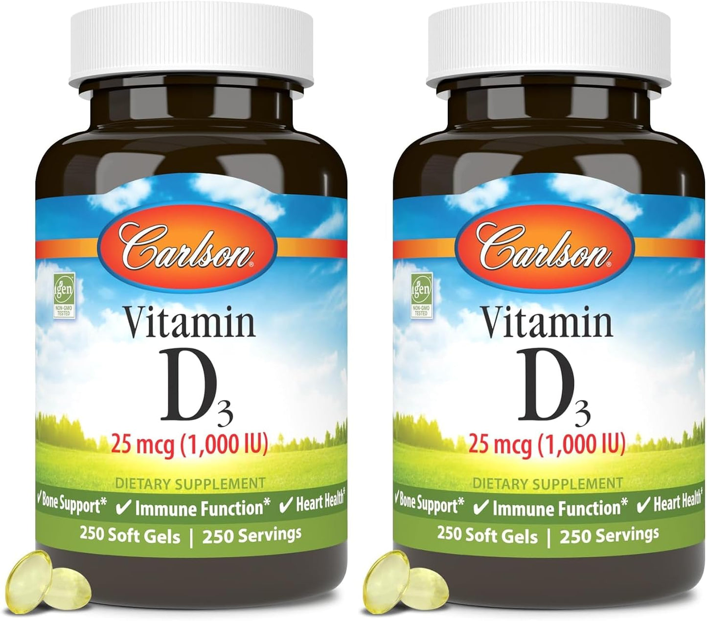 Carlson Vitamin D3 1000 IU (25 mcg) Softgels - 100 Count - görsel 10