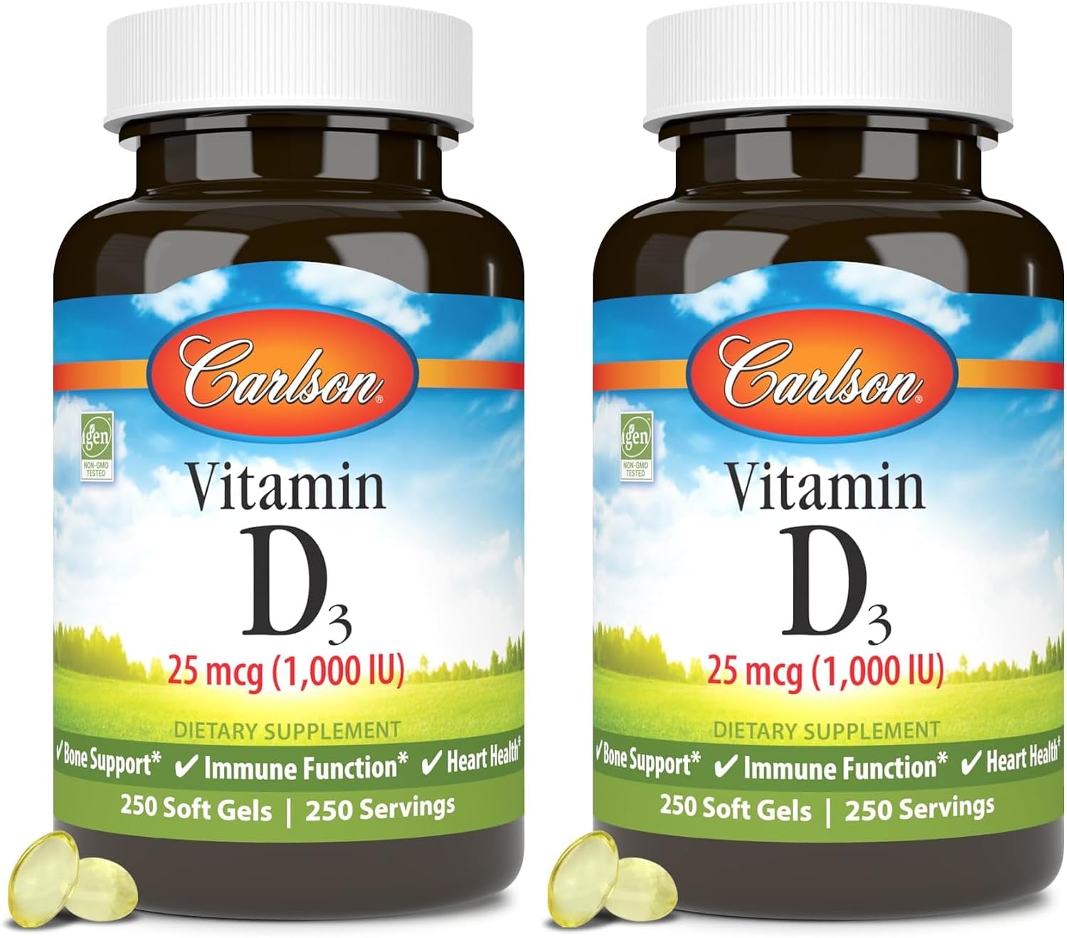 Carlson Vitamin D3 1000 IU (25 mcg) Softgels, 250 Count - görsel 7