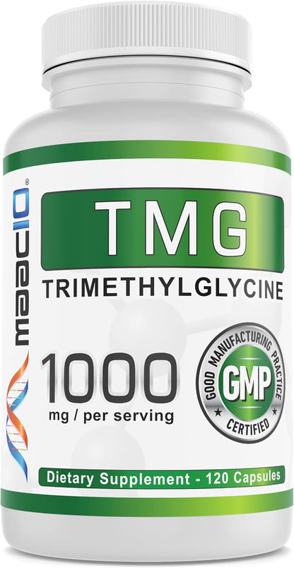 MAAC10 TMG 1000mg NSF Certified Food – Helps maintain normal homocysteine levels: By aiding the conversion of – Image 1