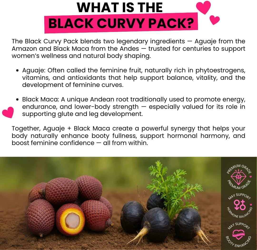 Maximum Booty Growth – Aguaje + Black Maca Capsules for Women – Glute Volume Enhancer - görsel 2