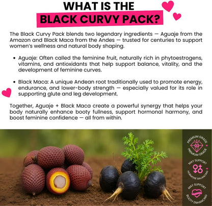Maximum Booty Growth – Aguaje + Black Maca Capsules for Women – Glute Volume Enhancer