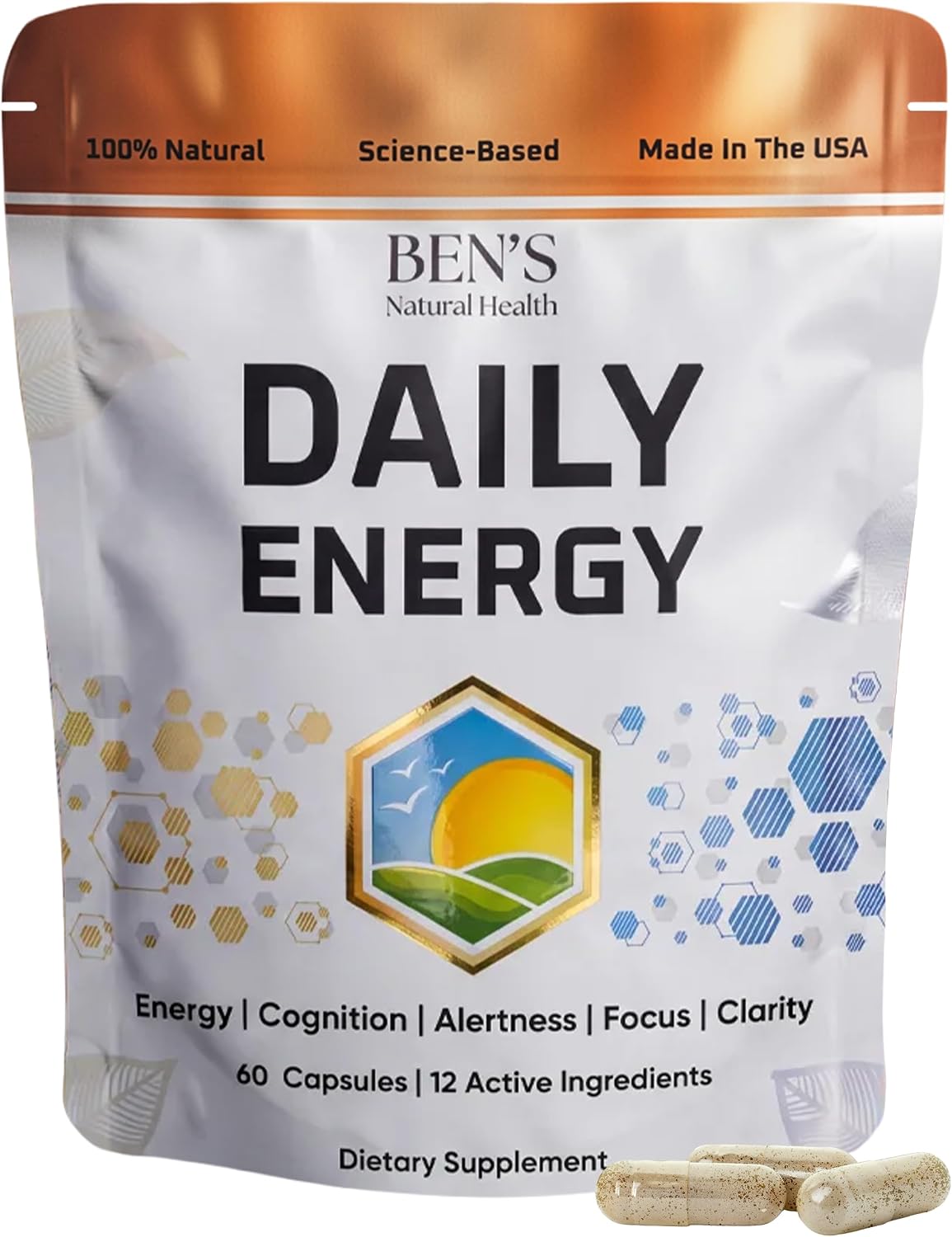 Ben's Natural Health Daily Energy with B-Vitamins & CoQ10, 60 Capsules - görsel 1
