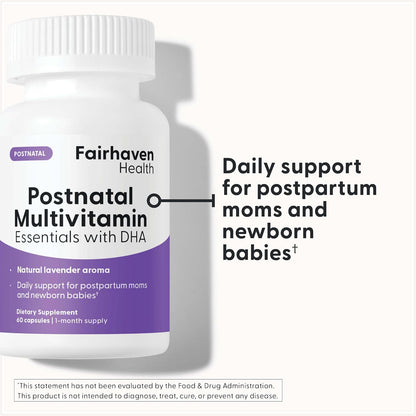 Fairhaven Health Postnatal Multivitamin Essentials – Vegan Daily Multivitamin for New Mothers