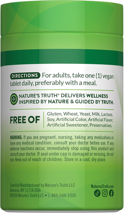 Nature's Truth Vitamin B12 1000mcg Timed Release Tablets – Vegan, Non-GMO & Gluten-free