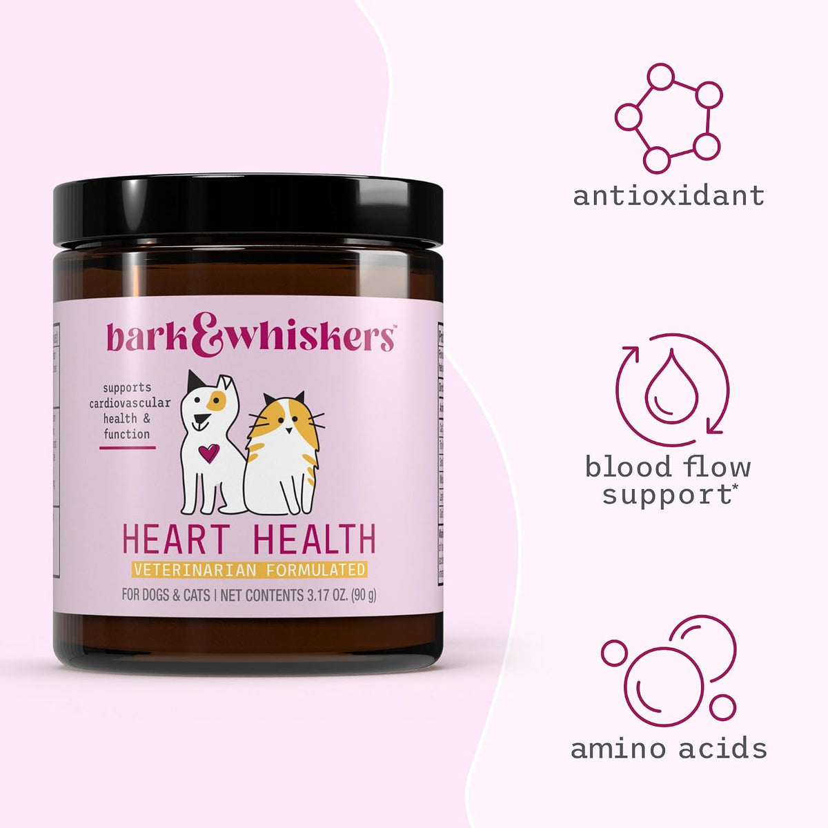 Bark & Whiskers Heart Health - Cardiovascular Support for Dogs & Cats - Taurine & L-Carnitine Powder - 3.17 oz (90 Scoops) - görsel 4