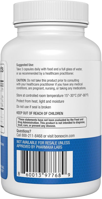 Bonexcin Advanced Bone Support Formula – Calcium, Magnesium, Vitamin D3 & K2 – Bone Density Food Supplement – 90 Capsules