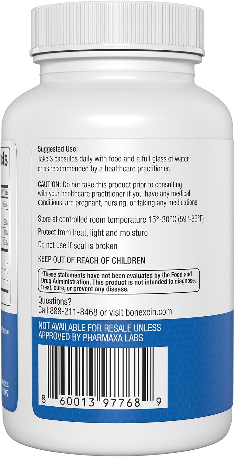 Bonexcin Advanced Bone Support Formulation – Calcium, Magnesium, Vitamin D3 & K2 – Bone Density & Strength Supplement – 90 Capsules (Pack of 2) - görsel 3