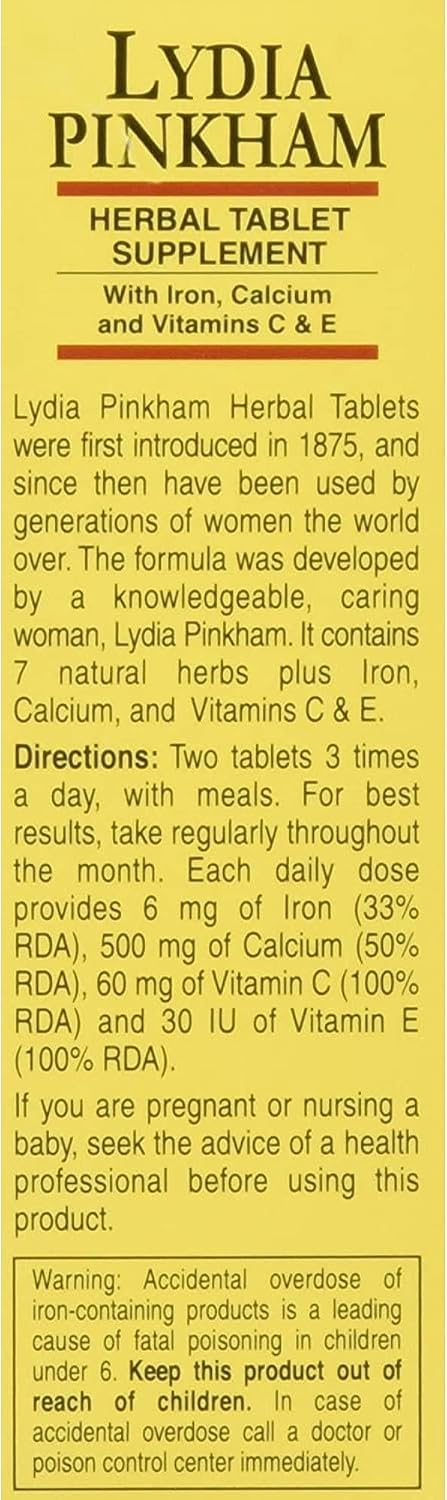 Lydia Pinkham Herbal Tablet Supplement - 72 Tablets (Pack of 4) - görsel 2