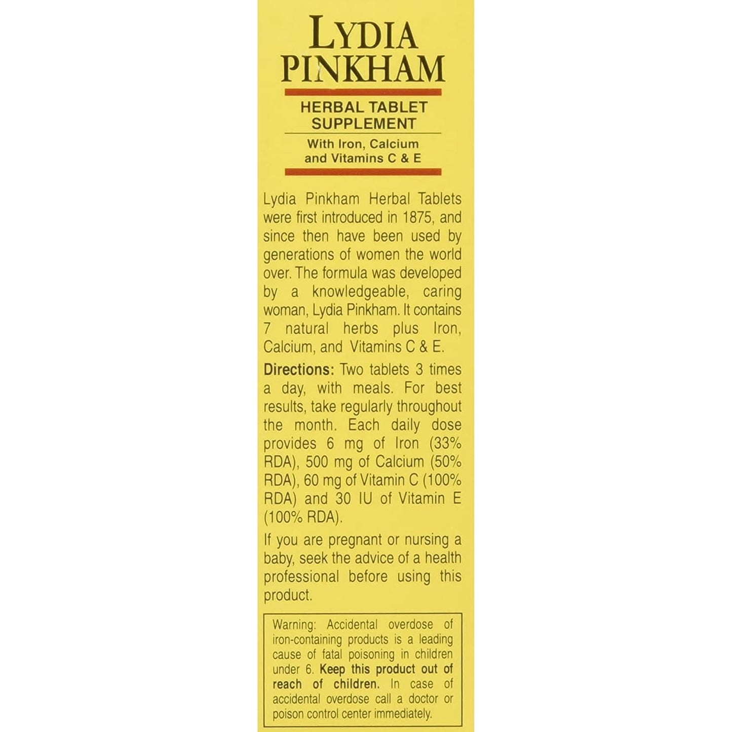 Lydia Pinkham Tablets, 72 Tablets - görsel 1