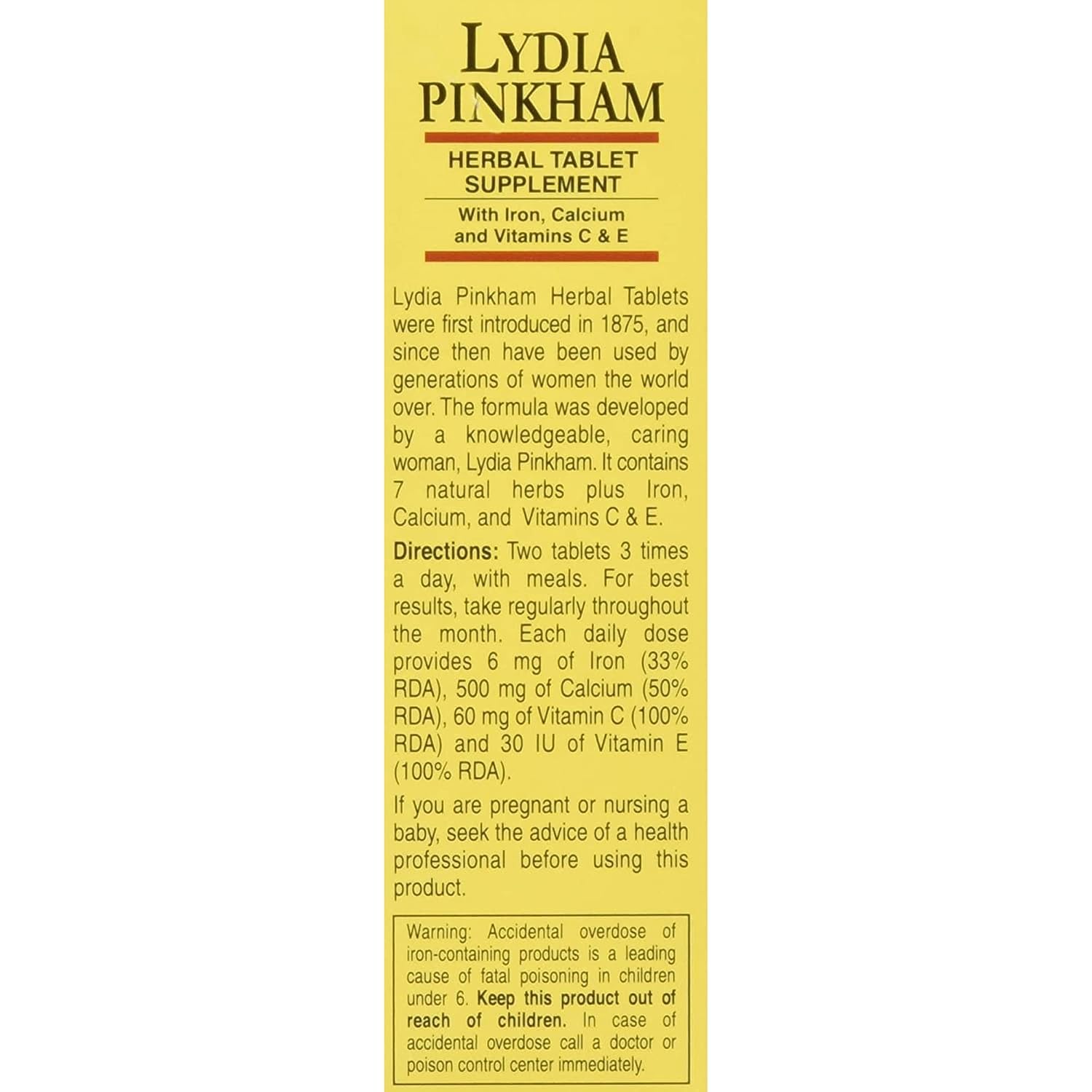 Lydia Pinkham Tablets, 72 Tablets - görsel 1