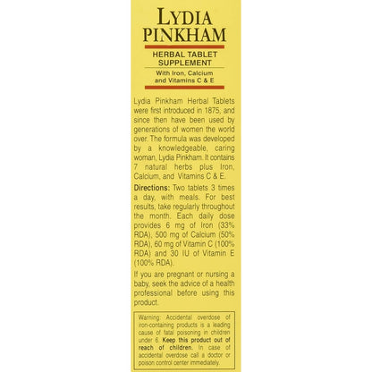 Lydia Pinkham Tablets, 72 Tablets