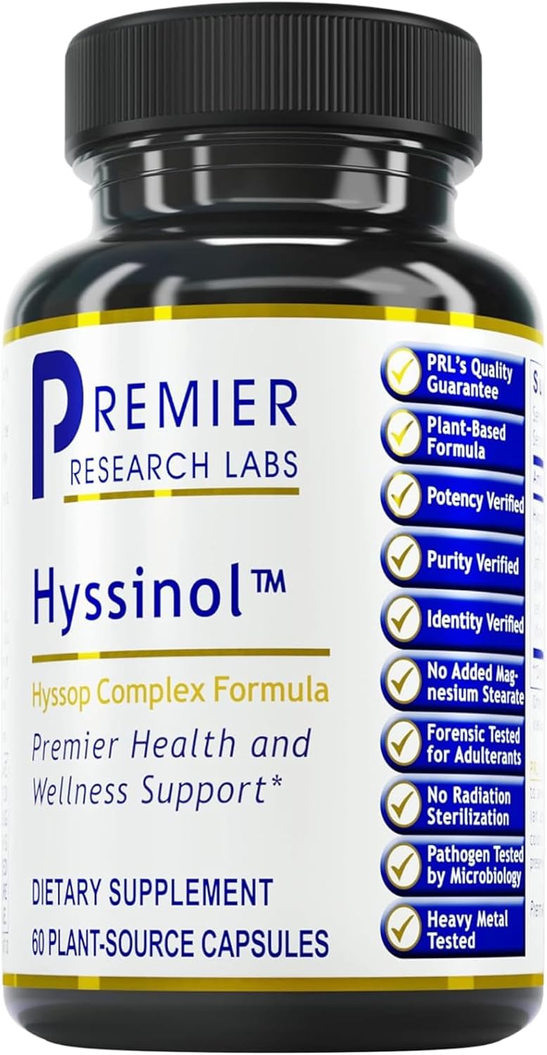 Premier Research Labs Hyssinol - Organic Hyssop Herb with Green Tea Extract, 60 Vegetarian Capsules - görsel 1