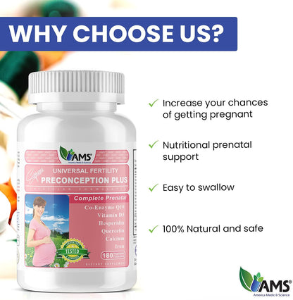 Preconception Plus (180 Capsules) – Fertility and Antenatal Supplement for Women Trying to Conceive