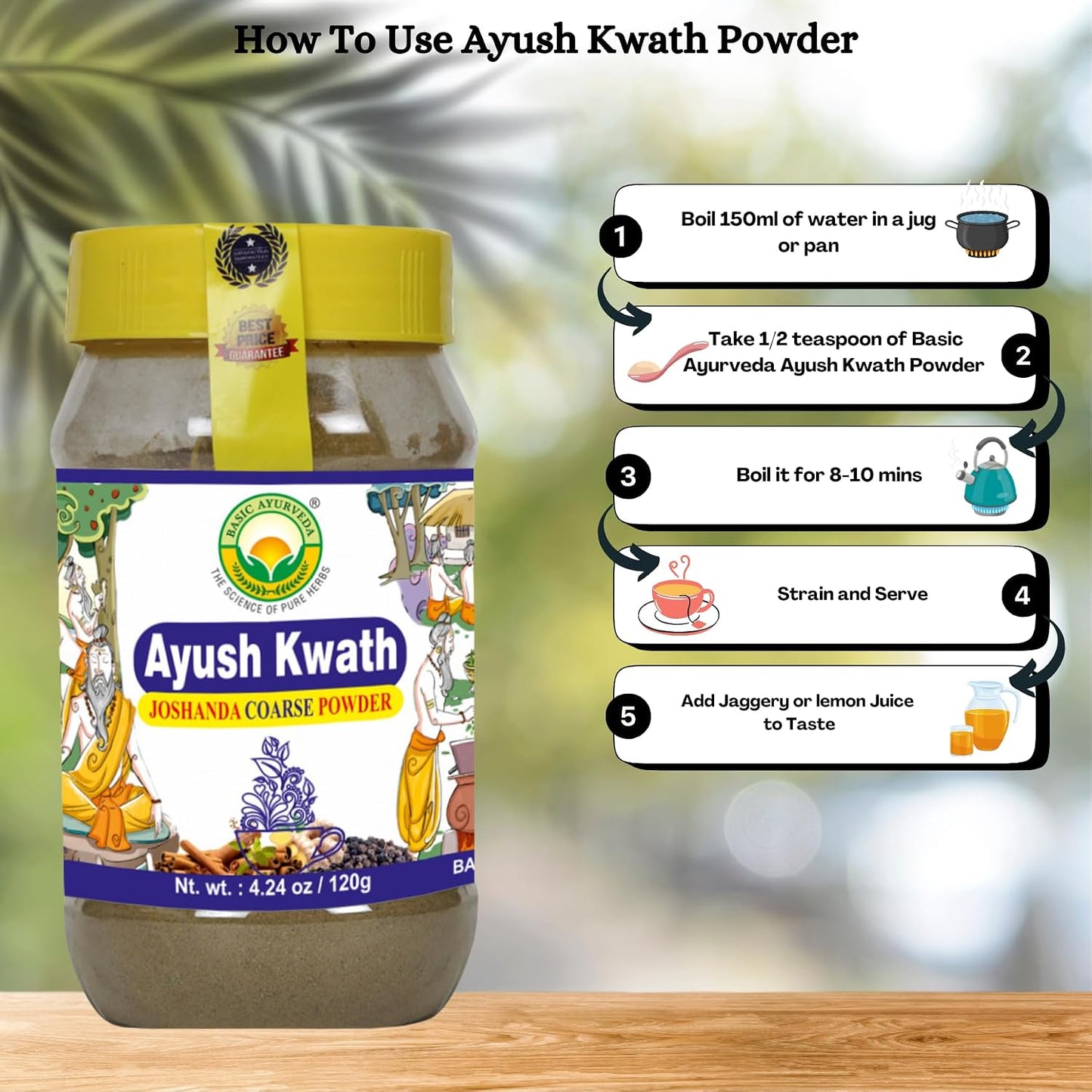 BASIC AYURVEDA Kwath Kadha Powder | Organic Ayurvedic Spice Blend | 120g - görsel 4