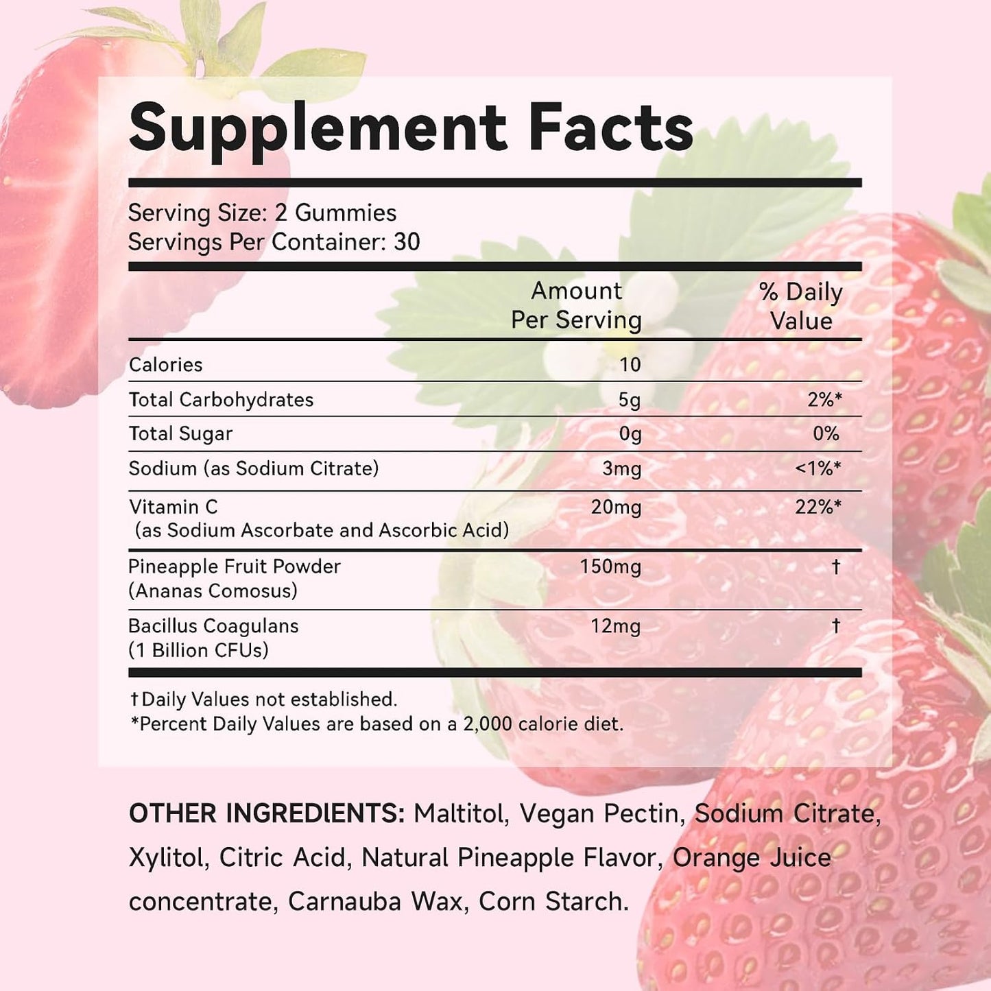Feminine Balance Gummies for Women | with Probiotics & Vitamin C | Vegan, Gluten-free, Strawberry Flavour | 60 Gummies - görsel 2