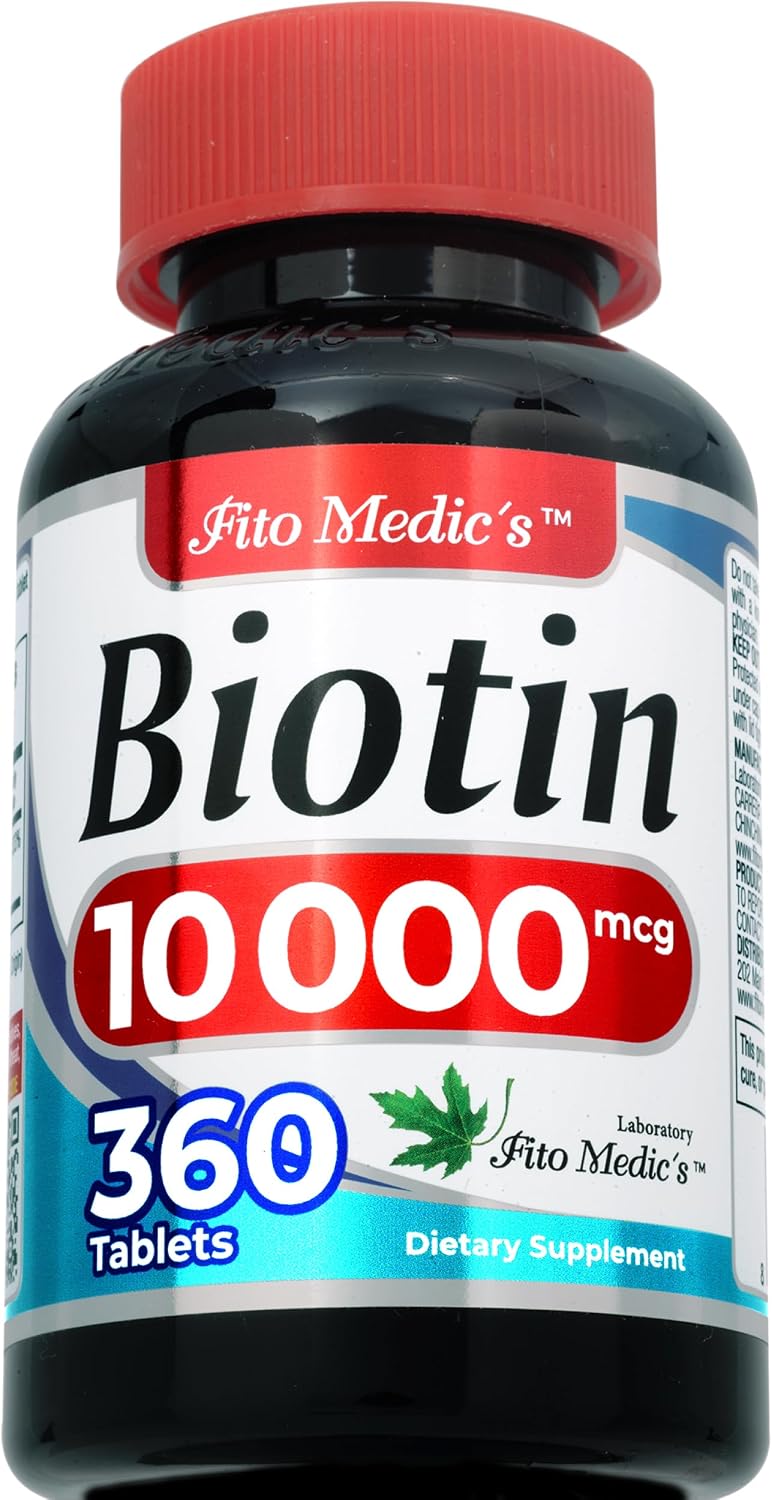 FITO MEDIC'S Lab Biotin 10000mcg - 360 Tablets (High Potency Supplement) - görsel 2