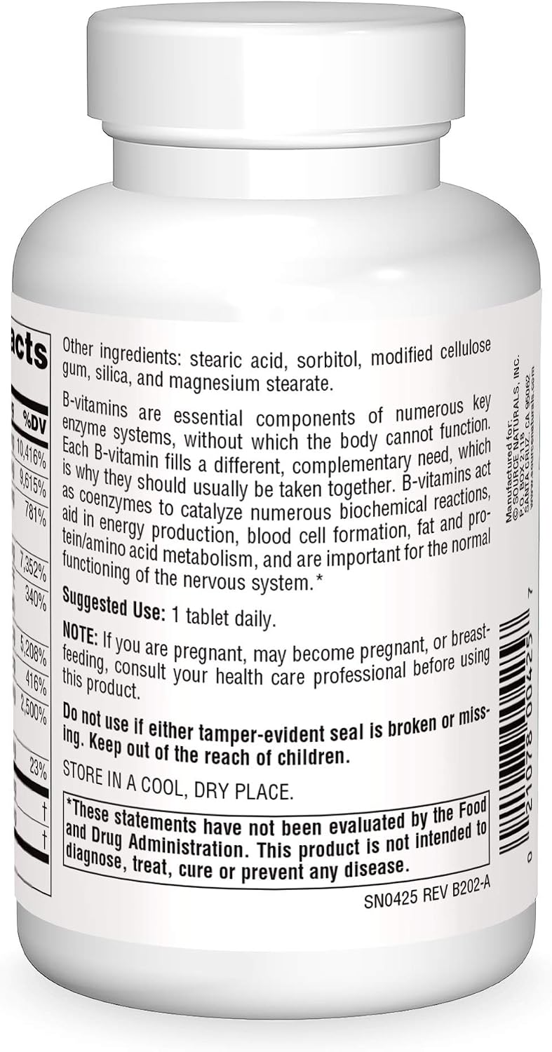 Source Naturals B-125 B-Complex - 125 mg, 60 Tablets - görsel 2