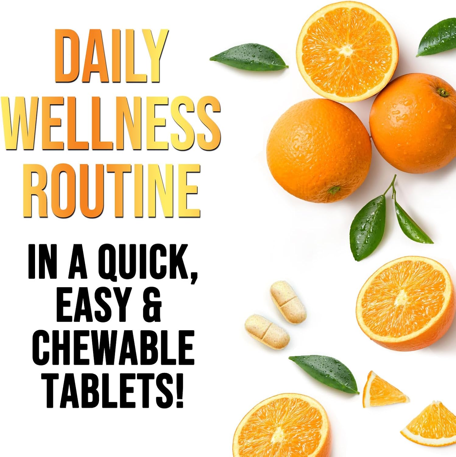 Vitamin C 1000mg per Serving – Extra Strength Chewable with Rose Hips – Sugar Free Orange Flavour – 60 Tablets - görsel 7