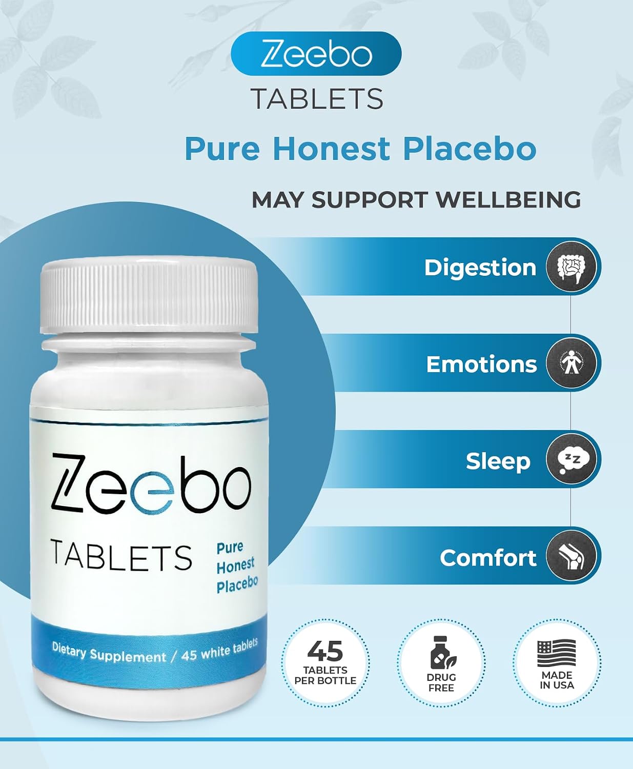 Zeebo Placebo Tablets - Inert Tablets (45 Count) - görsel 4