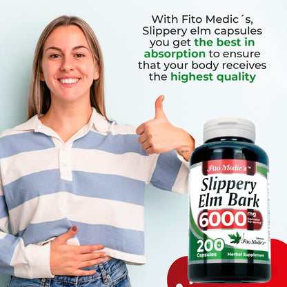 FITO MEDIC'S Lab Slippery Elm Bark Supplement, 200 Capsules