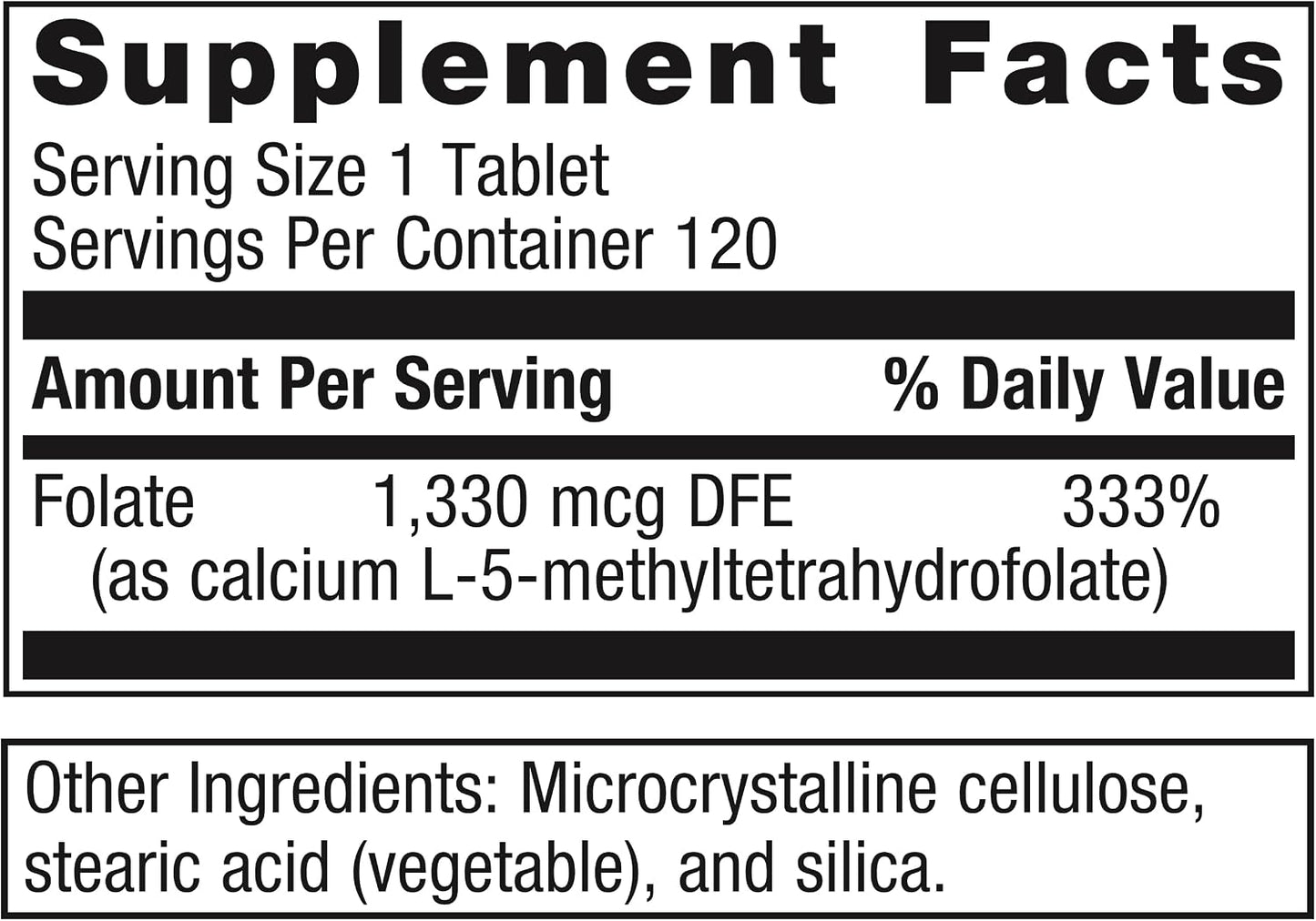 Metagenics FolaPro - L-5-MTHF Folate 1,330 mcg DFE - 120 Tablets - görsel 2