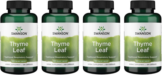 Swanson Thyme Leaf - Herbal Supplement - 120 Capsules, 500mg Each (4 Pack)