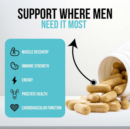 Wound Care Plus Men's Multivitamin – Comprehensive Vitamin & Mineral Blend with Vitamins A, B, C, D, E, Zinc – Supports Immune Health, Energy & Skin Wellness – 60 Capsules – Non-GMO, Gluten-free