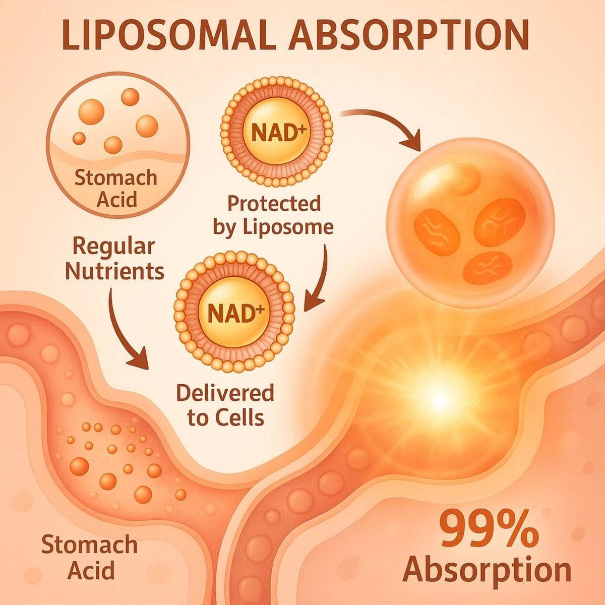 LIGUSTERI 1500 mg Liposomal NAD+ with TMG, 98%+ Absorption, 60 Softgels - görsel 3