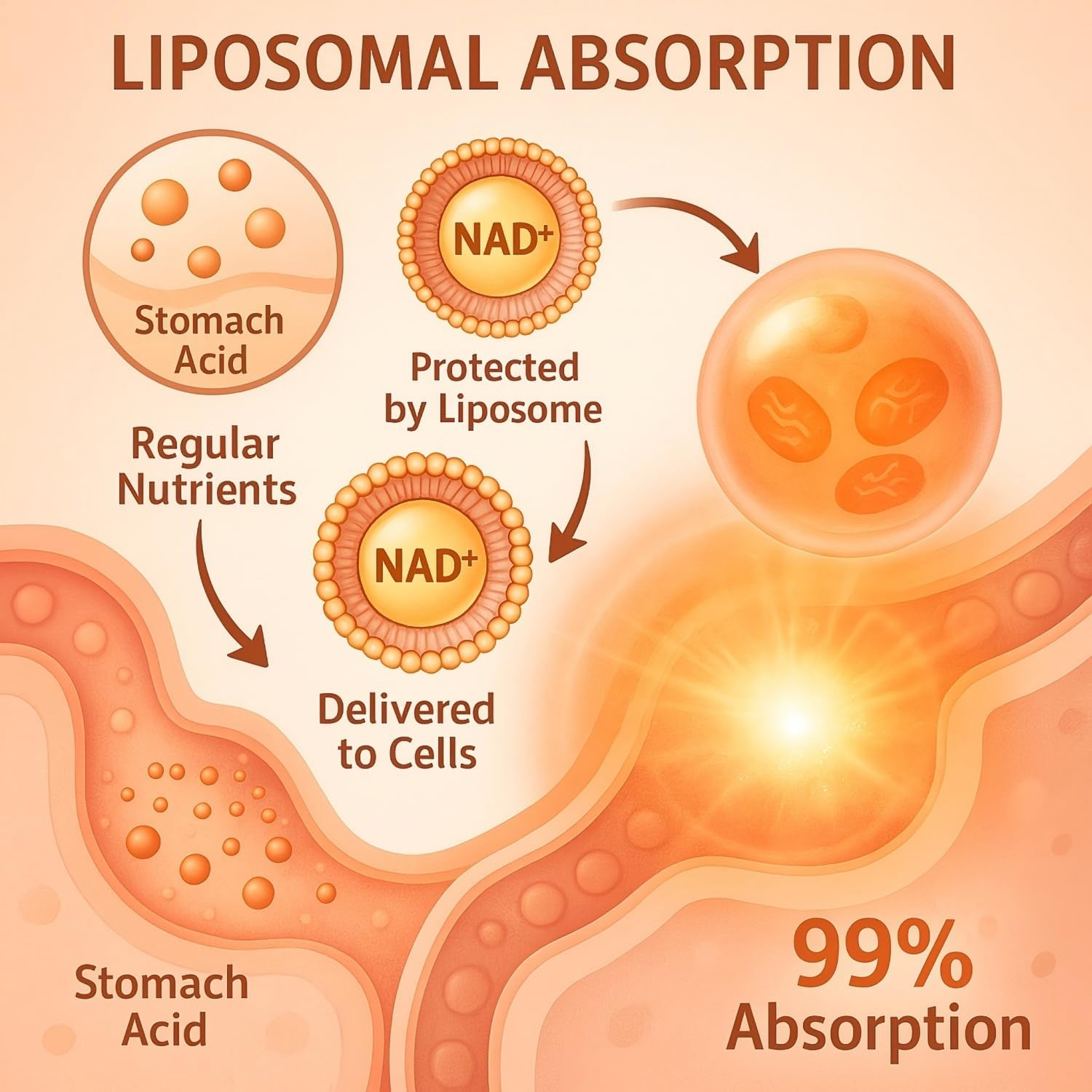 LIGUSTERI 1500 mg Liposomal NAD+ with TMG, 98%+ Absorption, 60 Softgels - görsel 3