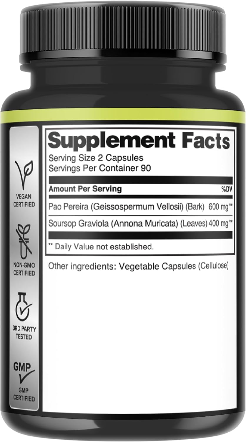 Pao Pereira & Graviola Soursop Food Supplement – 180 Capsules - görsel 8