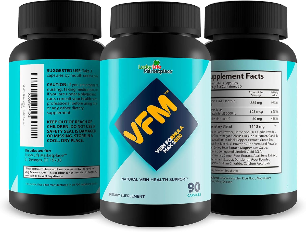 VFM Vein Formula Max 2000 - Circulatory & Vein Health Support Supplement - görsel 4
