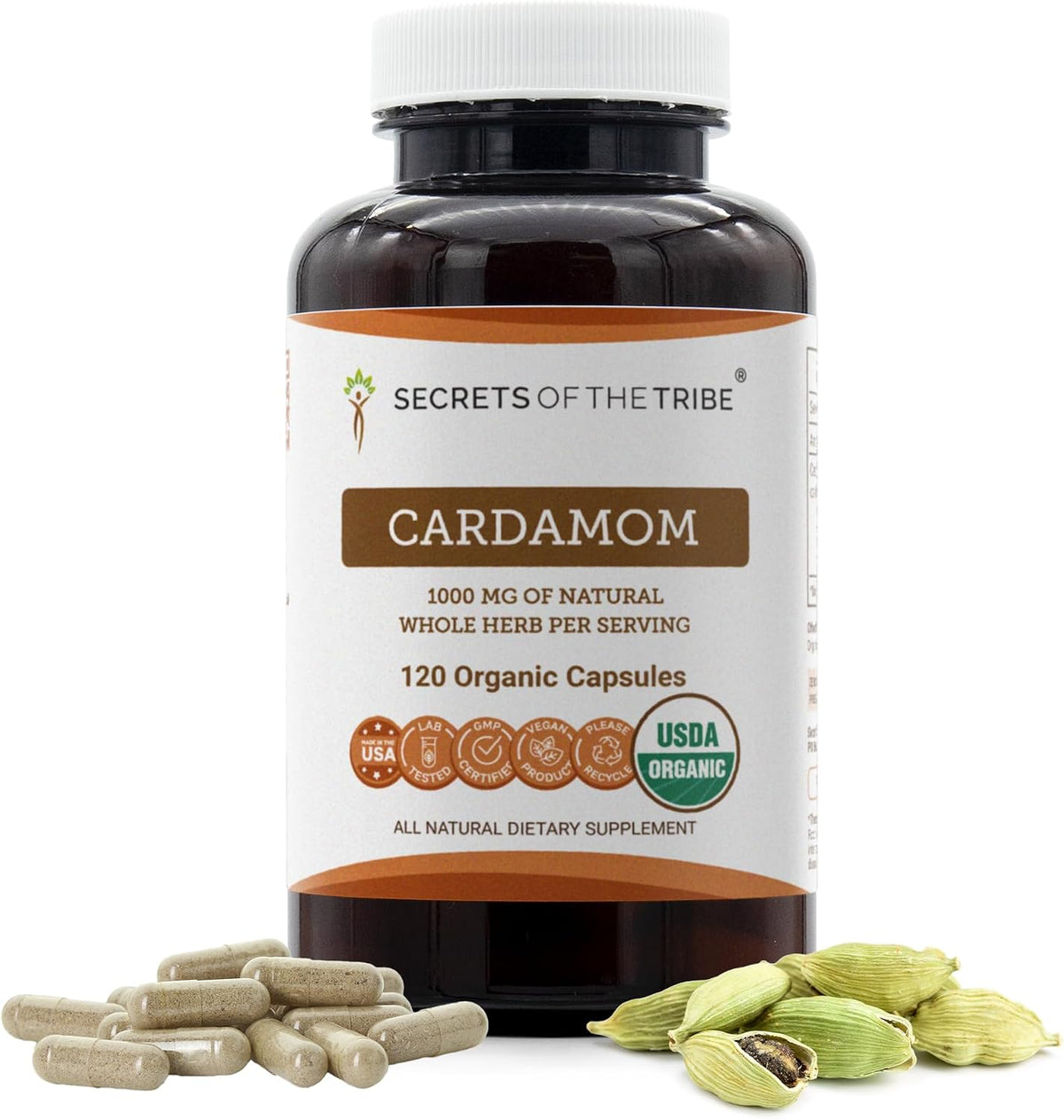 Secrets of the Tribe Cardamom USDA Organic Capsules (60 Count) - görsel 7