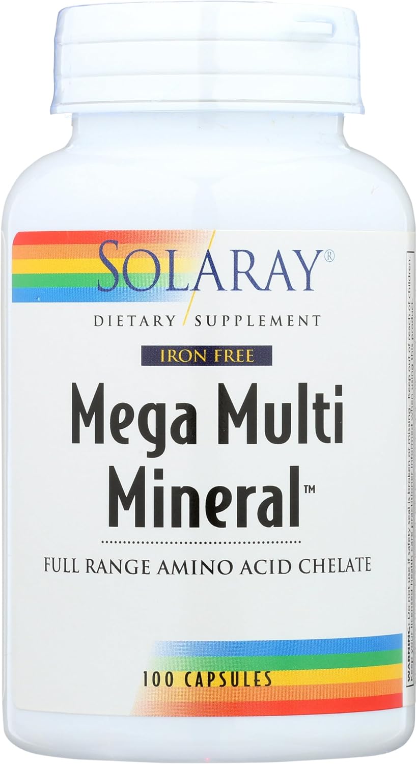 SOLARAY Mega Multi Mineral Daily Complex - Iron-Free Multi-Mineral Supplement with Trace Minerals - 100 Vegan Capsules - görsel 4