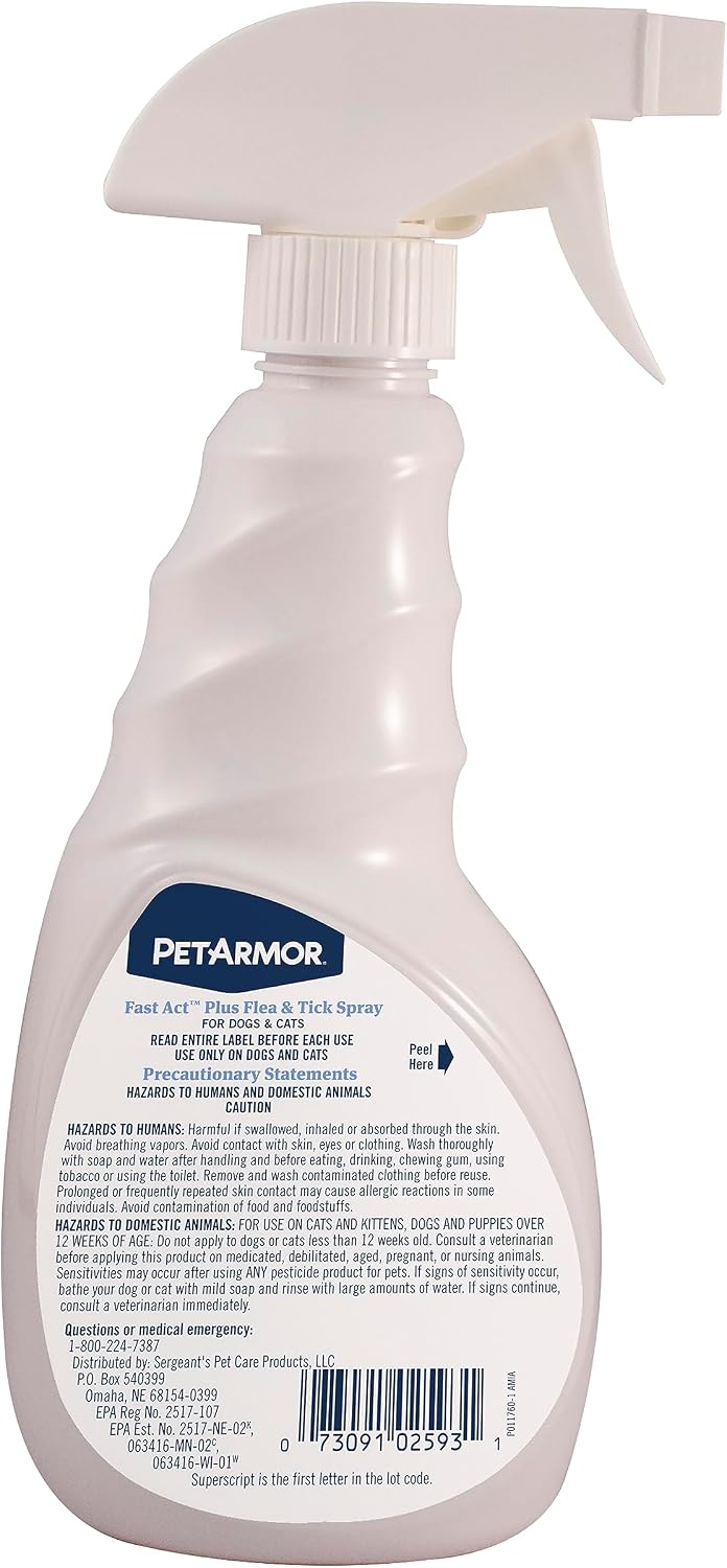 PetArmor Fastact Plus Flea and Tick Spray for Dogs and Cats - görsel 2