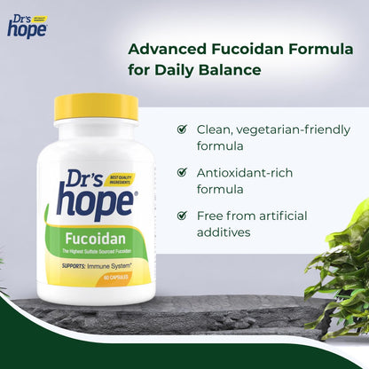 Dr's Hope Fucoidan 65mg – Brown Seaweed Extract Food Supplement (60 Capsules)