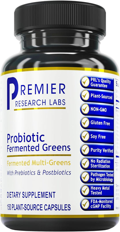 Premier Research Labs Probiotic Fermented Greens - Super Greens with Probiotics - 150 Capsules