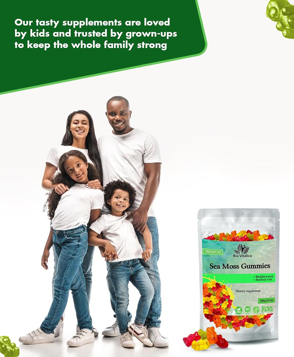 BIO VITALICA Sea Moss Gummies with Bladderwrack & Burdock Root – 3 Pack - görsel 5