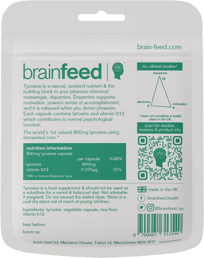 Dopamine Support Supplement with L-Tyrosine 800mg - 60 Capsules