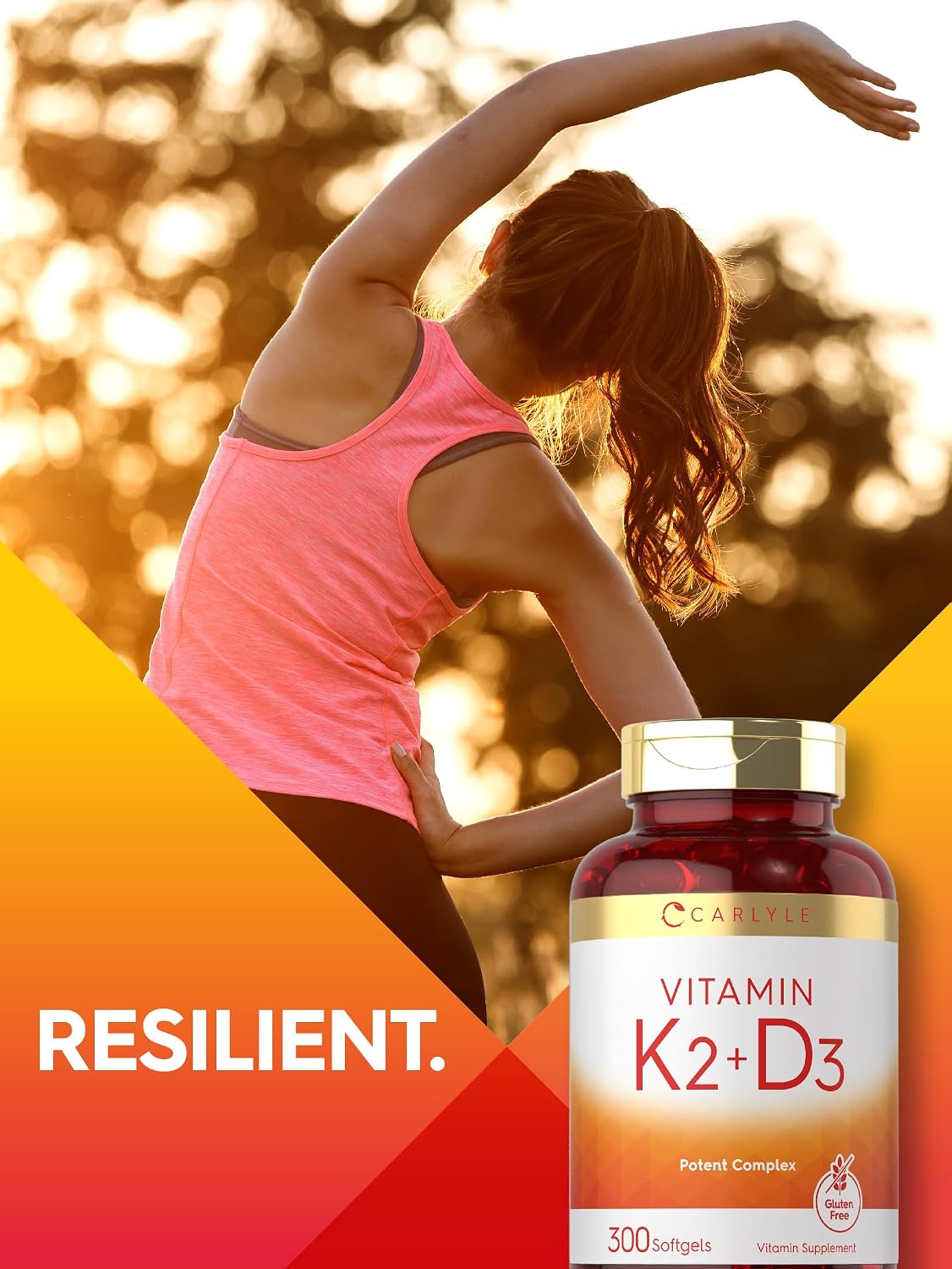 Carlyle Vitamin K2 D3 Supplement | 200mcg K2 MK7 & 10,000 IU D3 | 300 Softgels | Non-GMO, Gluten-free - görsel 7