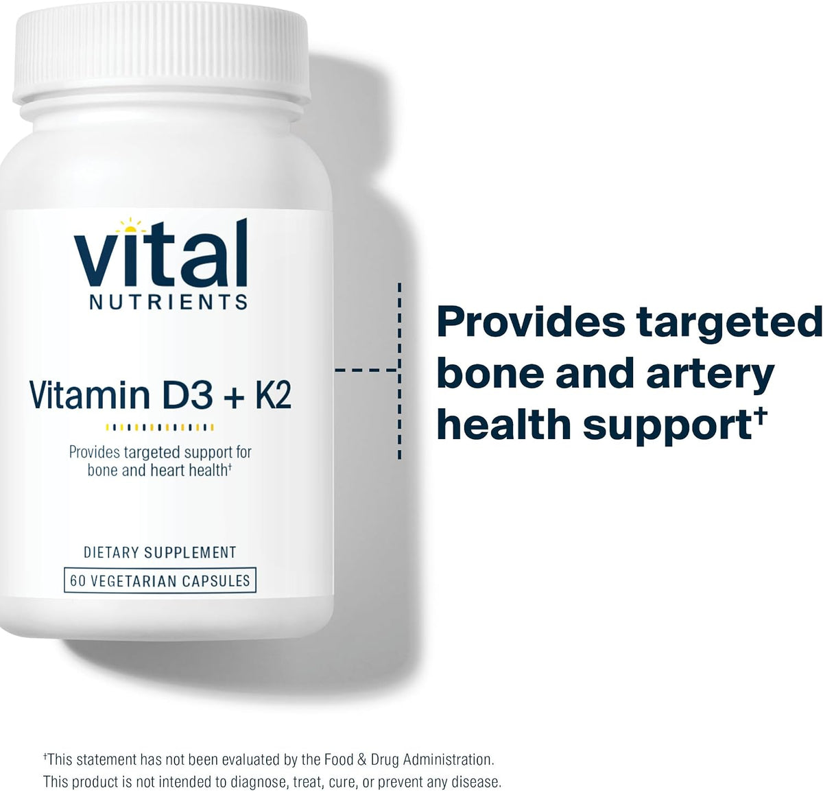 Vital Nutrients Vitamin D3 + K2 – 2000 IU – 60 Capsules - görsel 5