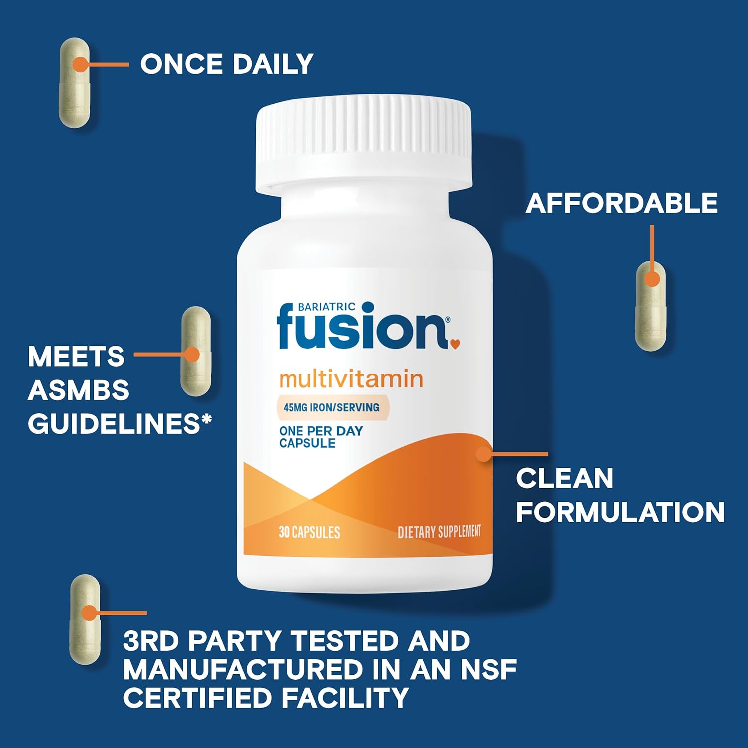 Bariatric Fusion Multivitamin with Iron – Once Daily Capsule (30 Capsules, 1 Month Supply) - görsel 3