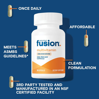 Bariatric Fusion Multivitamin with Iron – Once Daily Capsule (30 Capsules, 1 Month Supply)