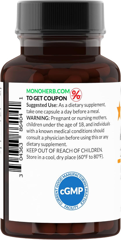 MONOHERB Apricot 10:1 Extract - 500 mg per Capsule - 90 Vegetarian Capsules - 90 Servings