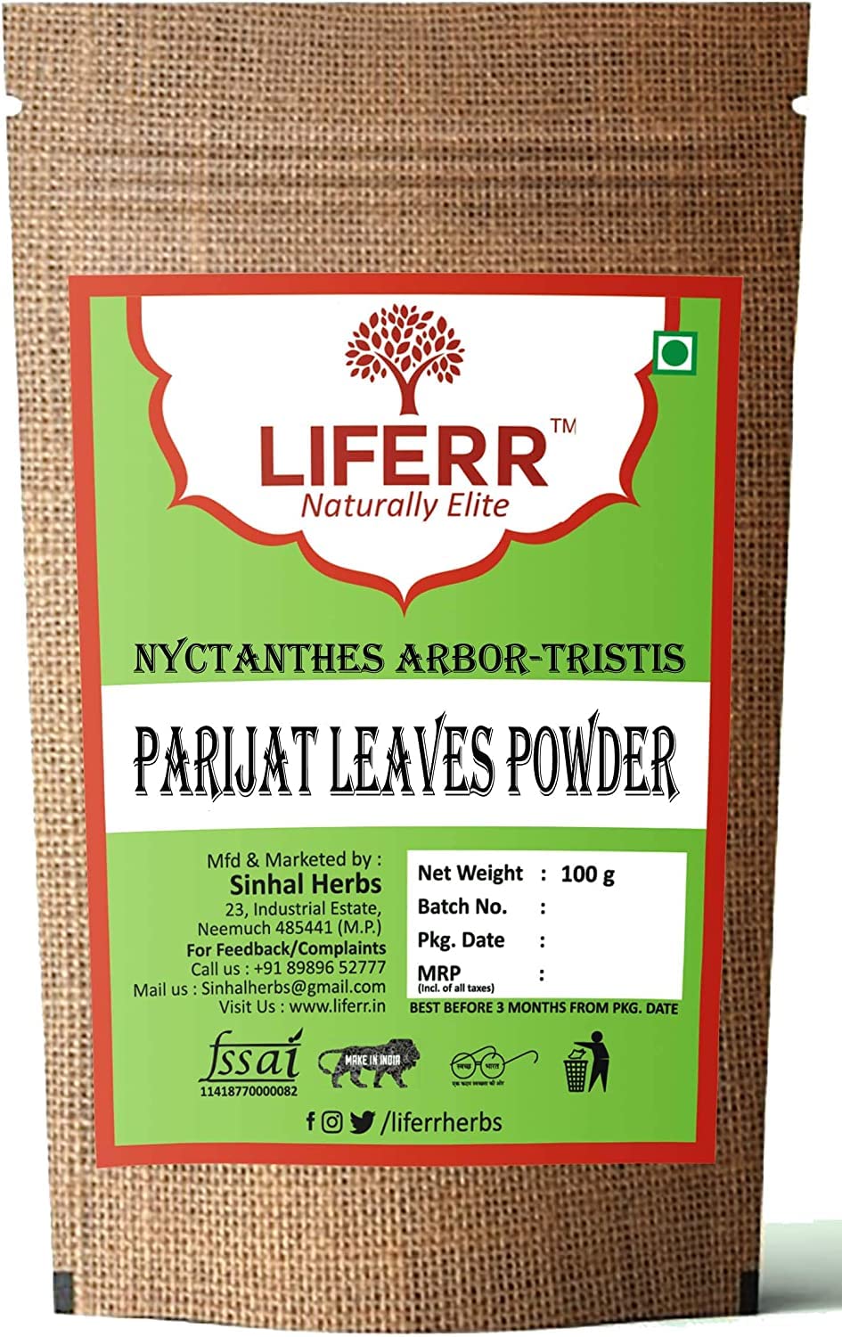 Metrol Parijat (Harsingar) Leaves Powder – Night Jasmine, 100g - görsel 1