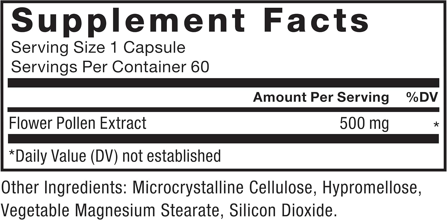 Force Factor Flower Pollen Prostate Support Supplement (500mg, 60 Capsules) - görsel 6
